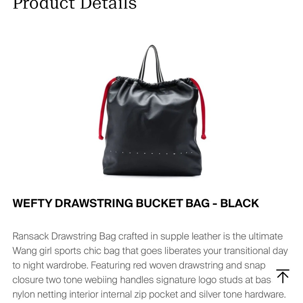 Alexander Wang  Wefty drawstring bucket bag in black leather